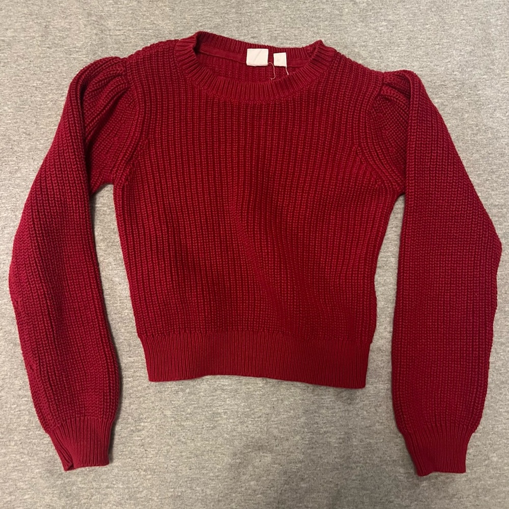 GAP Kids Red Cotton Knit Sweater Size Medium (8-9)